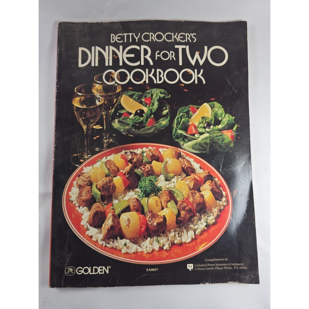 Betty Crocker Dinner for Two Cookbook Vintage Paperback Classic Recipes 1980